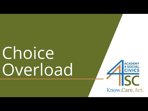 Choice Overload: Spoiled For Choice - Behavioral Economics Series | Academy 4 Social Change
