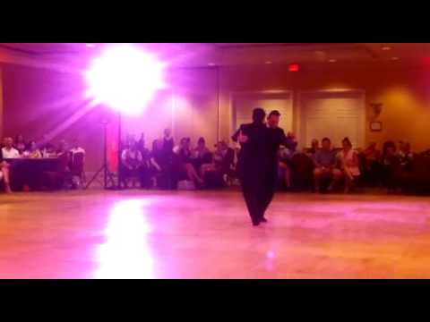  Carlos Urrego  and  Daniel Martinez  are  dancing  to  "  Canaro en París  "  at  New Orleans Tango Festival  in  2016