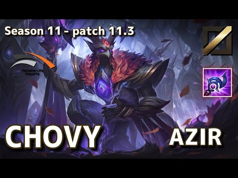 【韓国サーバー/C1】HLE Chovy アジール(Azir) VS パンテオン(Pantheon) MID - Patch11.3 KR Ranked【LoL】