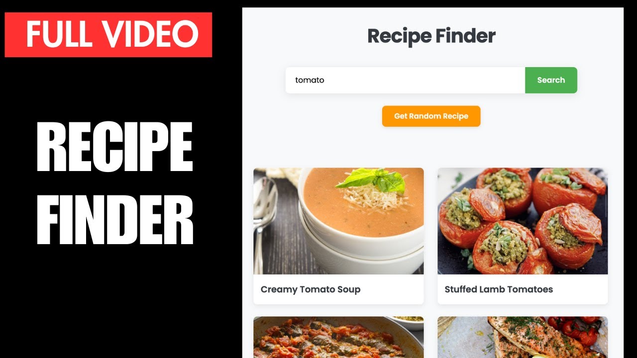 Build a Recipe Finder App with HTML, CSS & JavaScript – From Scratch!