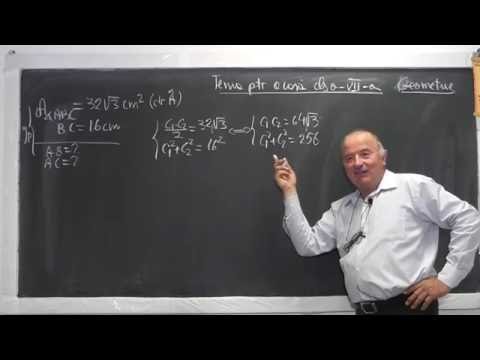 1/2 1021 Cercul inscris / circumscris unui triunghi Formula lui Heron Calcul algebric Tema Clasa 7