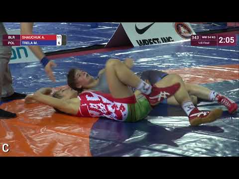 1/8 WW - 54 kg: A. SHAUCHUK (BLR) v. M. TRELA (POL)