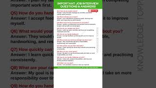10 Most Important Interview Questions and Answers