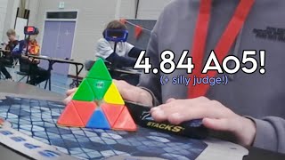 I don't practice pyraminx | 4.84 PR Average (+ silly judge & 3.39 PR2 Single)