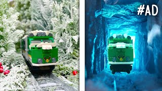 I Built a Giant LEGO Train in a Snowy Forest!