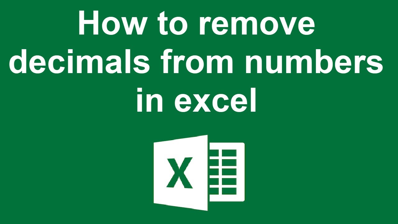 How to remove decimals from number in excel