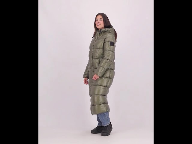 Vídeo relacionado con Chaqueta de invierno Superdry Longline Puffer de microfibra con capucha para mujer - 16