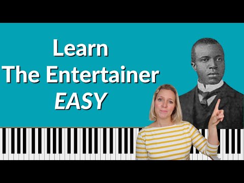 The Entertainer EASY Piano tutorial **FREE PRINTABLE SHEET MUSIC** Minimal note reading!