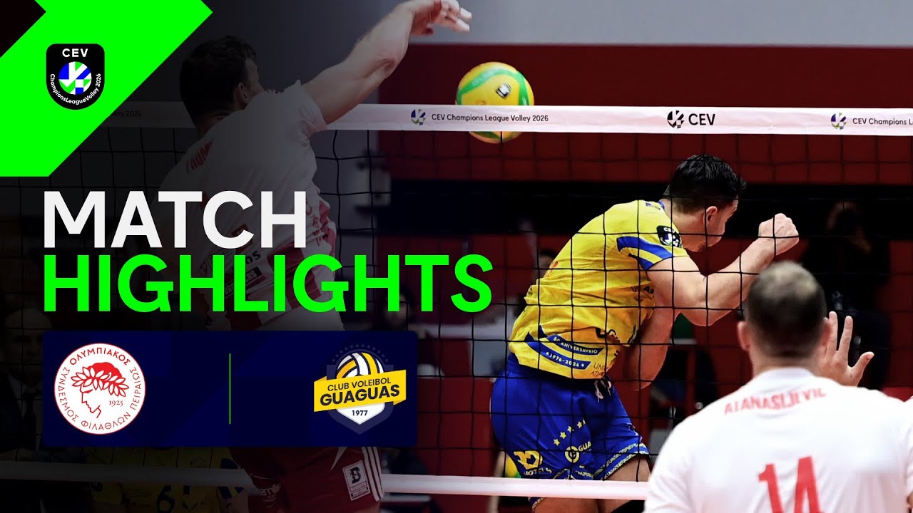 Highlights | Olympiacos Piraeus vs. Guaguas LAS PALMAS  | Men CEV Champions League Volley 2026