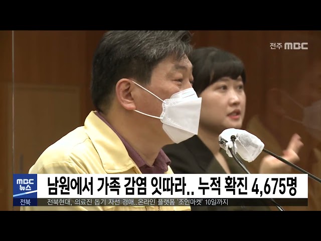 남원에서 가족 감염 잇따라.. 누적 확진 4,675명