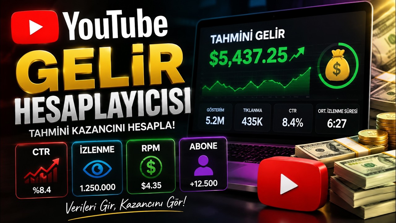 YouTube İçerik Üretici Araçları (2026) | Gelir Hesaplayıcı, Transkript Oluşturucu ve Video Yönetimi