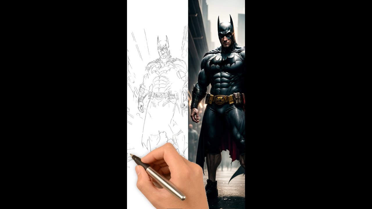 From Hand-Drawn to AI-Enhanced Realistic: The Transformation of Batman #AI #aihot #aimodel #ai