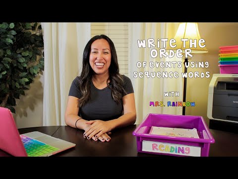 Write the order of events using sequence words for first grade.