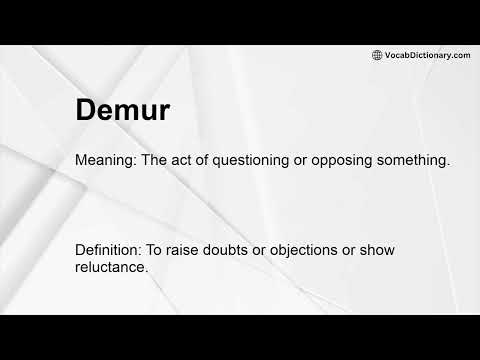 Demur Meaning