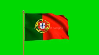 Portugal National Flag | World Countries Flag Series | Green Screen Flag | Royalty Free Footages