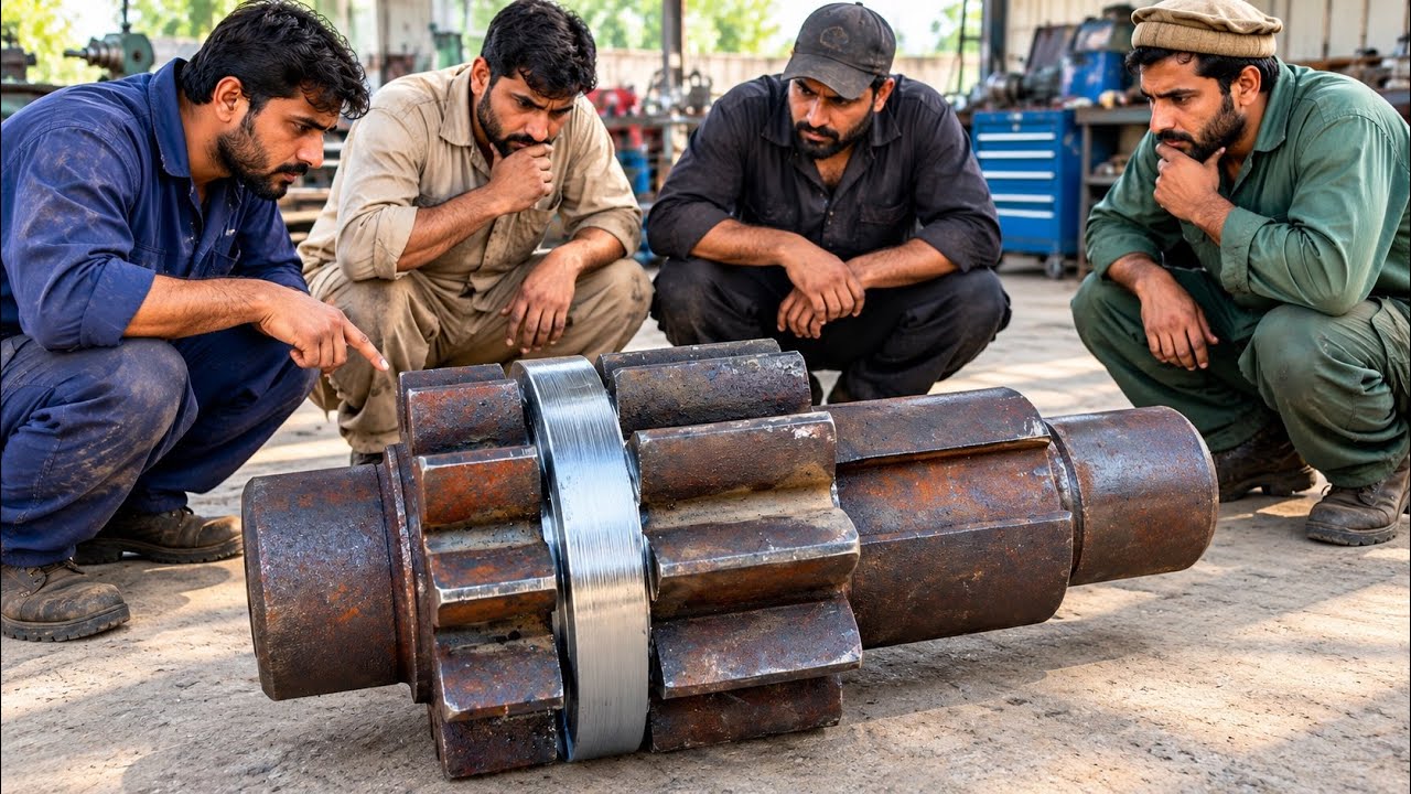 Broken Bulldozer Pinion Repaired! Incredible Heavy-Duty Steel Restoration 🔥