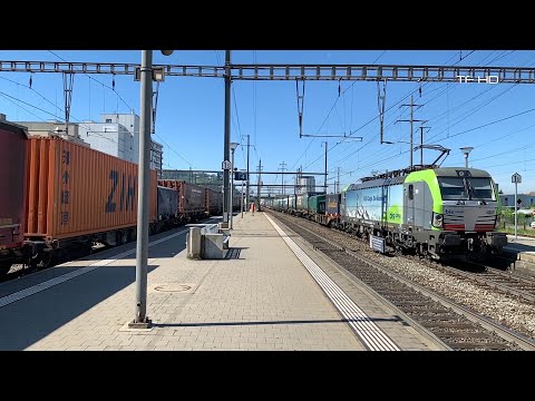 TRAINS IN SLOMO - Parallelfahrt in Pratteln - Zug in Zeitlupe