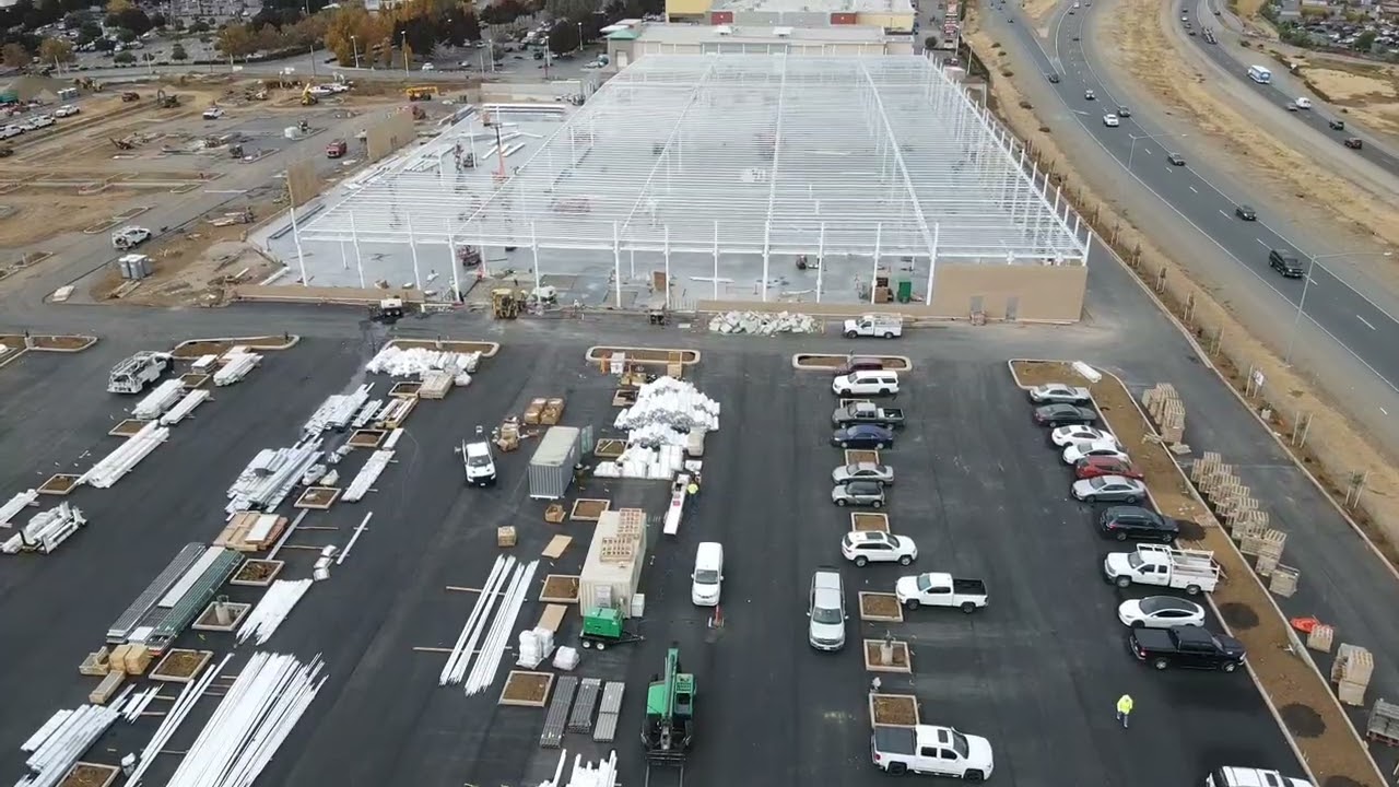 COSTCO BUILDING CONSTRUCTION 11/14/2024 BRENTWOOD CA DRONE