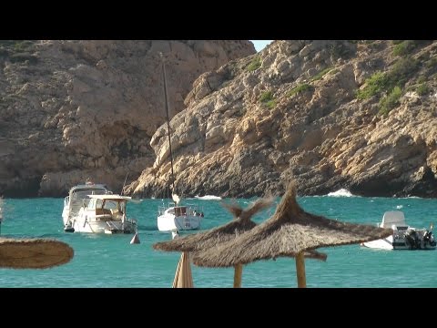 Spain Balearic Island Ibiza - final video with city of Eivissa and different bays and beaches