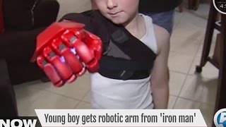Iron Man's Robert Downey Jr. gives young boy prosthetic biotic arm
