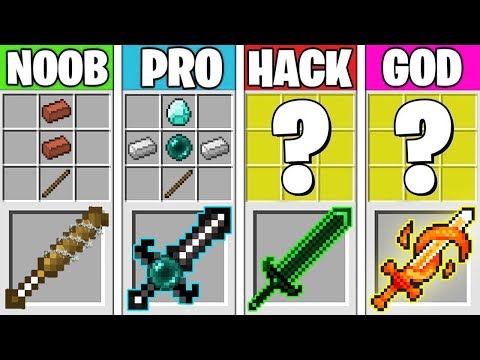 Minecraft Battle: SUPER SWORD CRAFTING! NOOB vs PRO vs HACKER vs GOD in Minecraft Animation