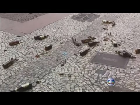 Ten England fans attacked with glass bottles and explosive devices in Sao Paulo