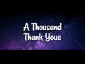 Sarah Kroger - A Thousand Thank You's (Lyrics)