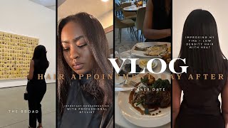 Vlog | Hair Appointment | Day After | Improving hair with heat | Dinner Date