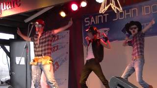 Patrick Blanchard from  97.3 Wave Street Team lip sync's-Macho Man by the Village People
