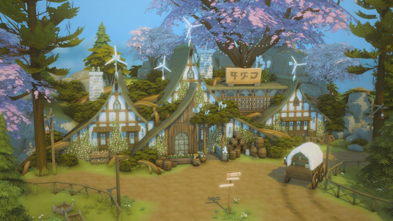 The Hobbit's Inn 🌸🌜 | The Sims 4 | Speed Build with Ambient Sound | No CC