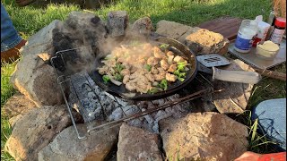Easy Campfire Stir Fry in a Cast Iron Skillet