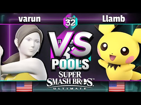 ULTIMATE 32 Pools - DLX | varun (Wii Fit Trainer) vs. Llamb (Pichu) - Smash Ultimate