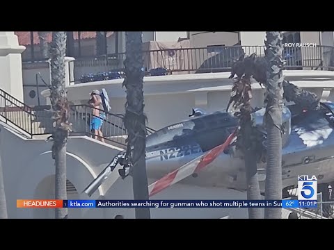 5 people injured after helicopter crashes in Huntington Beach