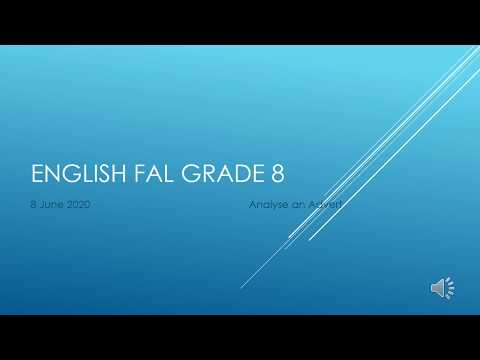 ENGLISH GRAAD 8: 08 Junie 2020 - periode 2 (08082)