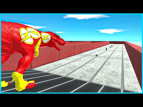 Can Dinosaur Flash Superhero Pass Deathrun Challenge? | ARBS - Animal Revolt Battle Simulator