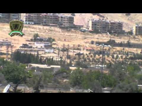 استهداف كتيبة شهداء حرستا بقذائف الهاون مواقع قوات النظام في مدينة حرستا في ريف دمشق