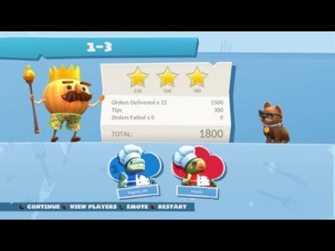 [Overcooked 2] Surf n Turf 1-3 High Score: 1800