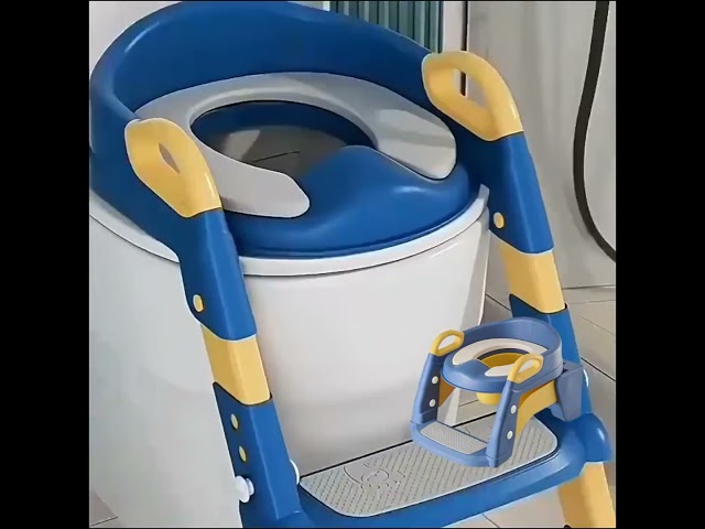 كرسي تدريب الحمام للاطفال مع سلم مانع انزلاق قابل...