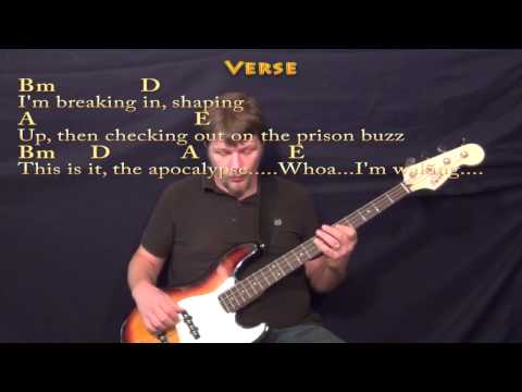 Radioactive (Imagine Dragons) Bass Guitar Cover Lesson in Bm with Chords/Lyrics