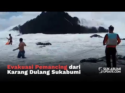 Evakuasi Pemancing dari Karang Dulang Sukabumi
