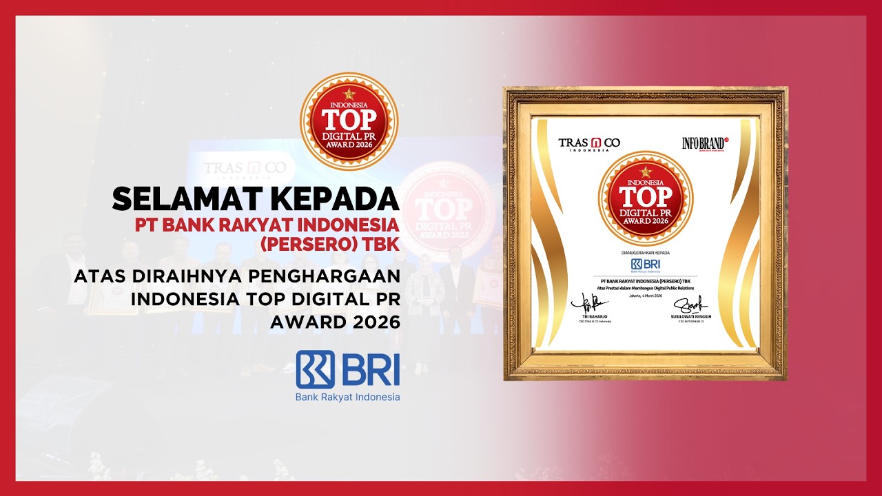 PT Bank Rakyat Indonesia (Persero) Tbk Raih Indonesia Top Digital PR Award 2026