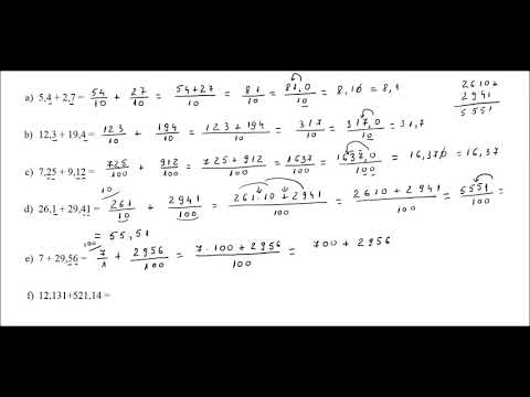 Cl. a V-a - Fractii zecimale - ex. 5 - Adunarea fractiilor zecimale Metoda a II-a
