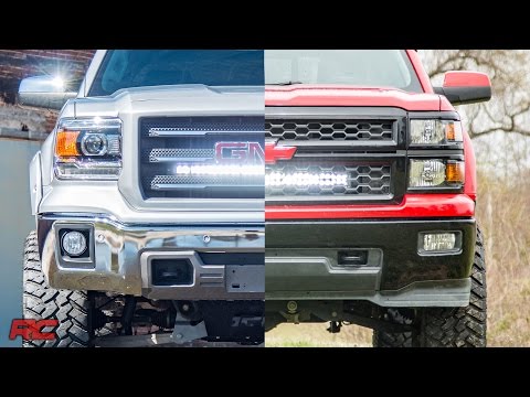 2014-2018 GM 1500 Hidden 30-inch Curved Cree LED Light Bar Grille Mount Kits by Rough Country