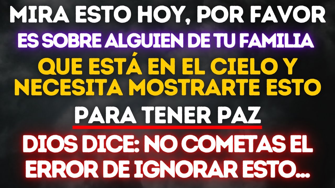 DIOS DICE: ¡NO IGNORES! ESTA PERSONA NECESITA DECIRTE QUE TU SUFRIMIENTO ESTÁ ACABANDO...