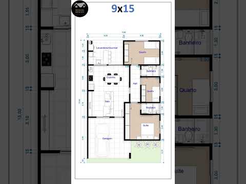 PLANTA BAIXA DE CASA 9X15