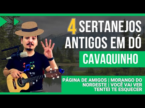Como tocar 4 SERTANEJOS ANTIGOS em forma de pagode no CAVACO E BANJO - Página de amigos MENOS É MAIS