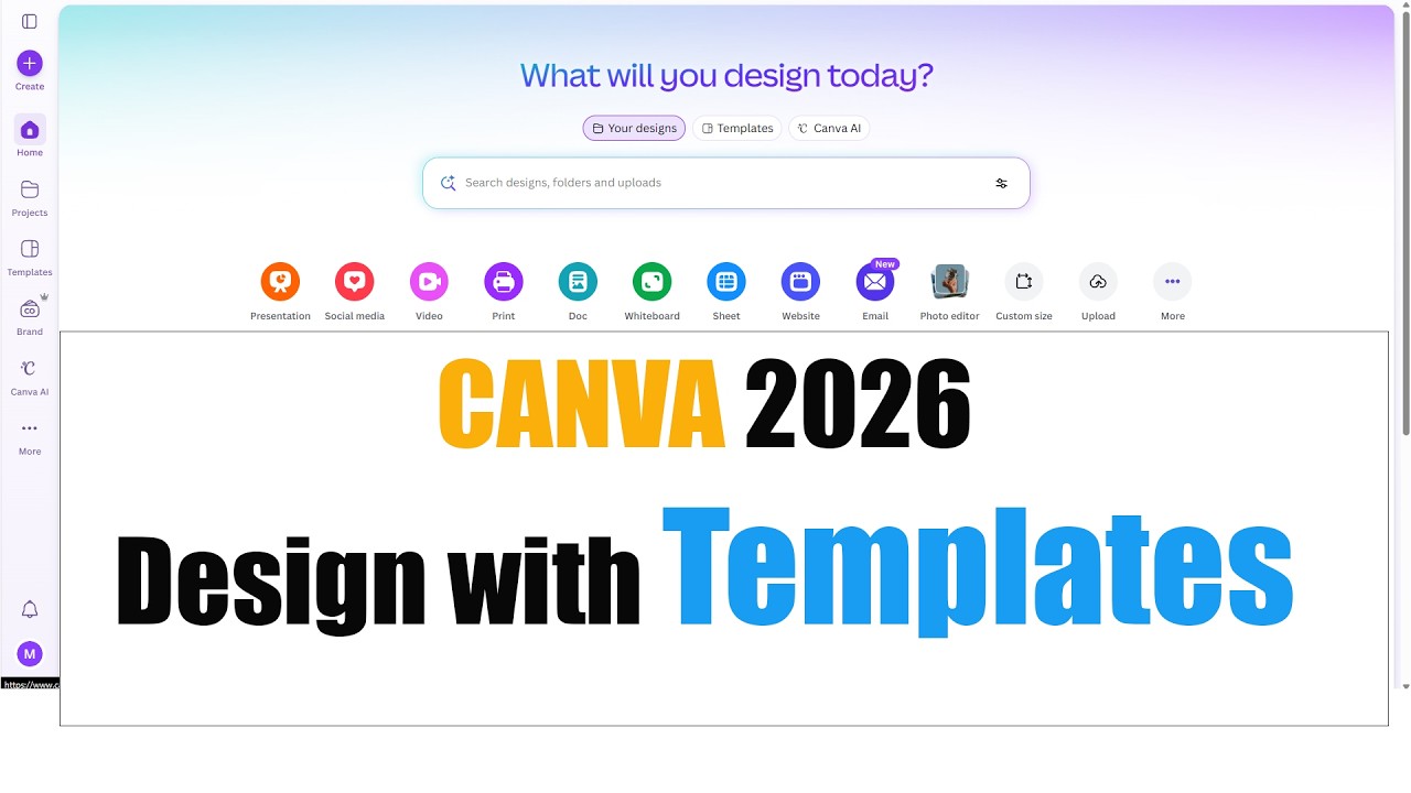 Canva Tutorial for Beginners 2026 | Create a Poster with Template
