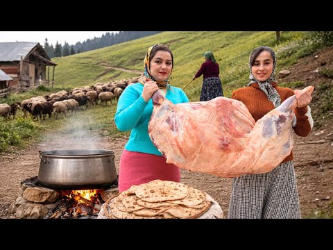 Whole Lamb Cooked in Its Own Fat | Ancient Nomadic Recipe of Iran 🔥🐑