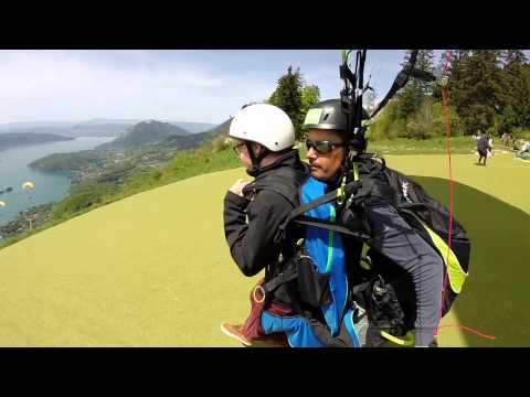 video decollage parapente biplace à Annecy