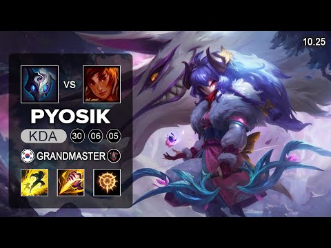 Pyosik Kindred Jungle vs Taliayh - KR Grandmaster Patch 10.25